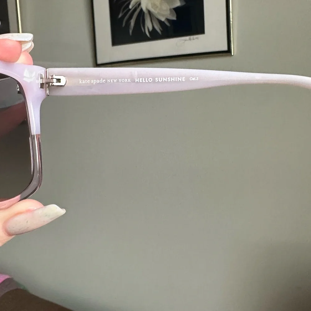 Kate Spade Lilac Sunglasses with Green Case - Picture 5 of 7